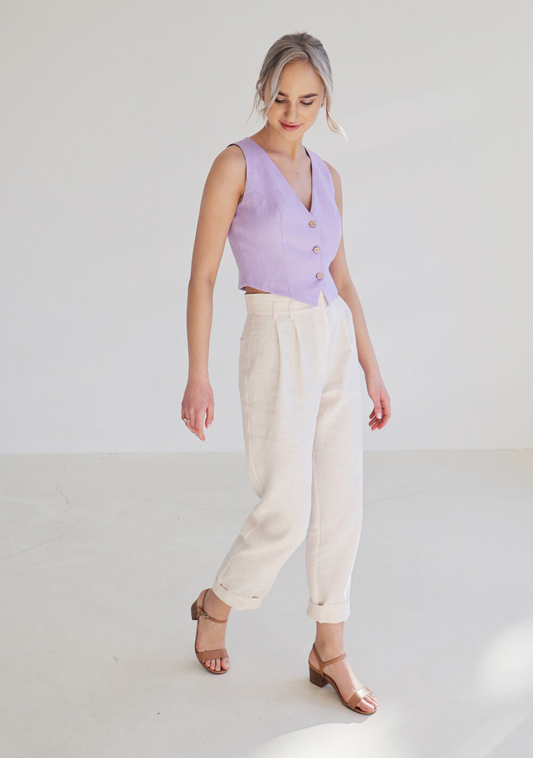 Fitted linen vest Kelsey