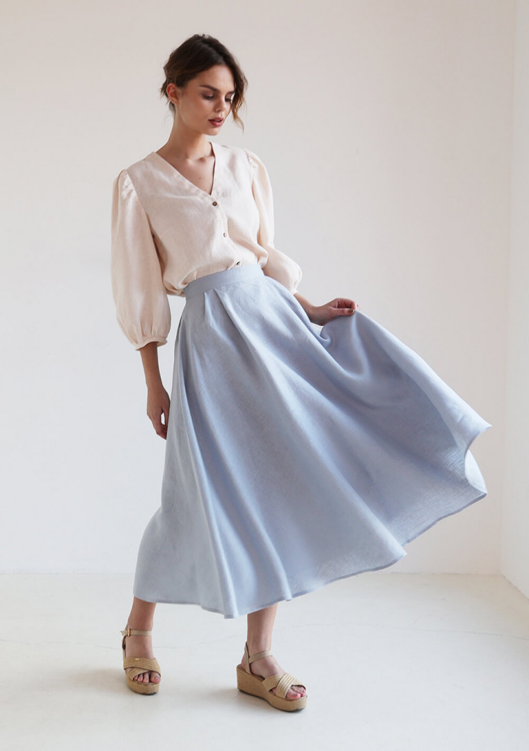 Half circle linen skirt Emilia