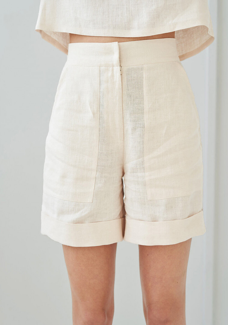 High waisted linen shorts Aspen