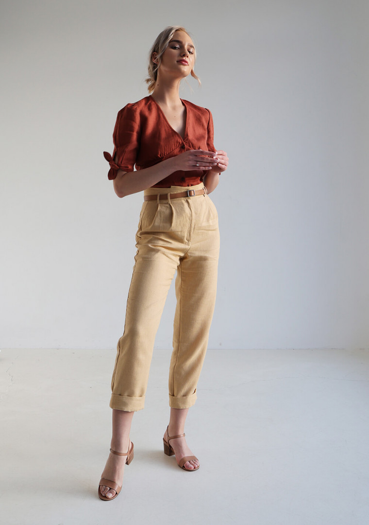 High waisted linen pants Chicago