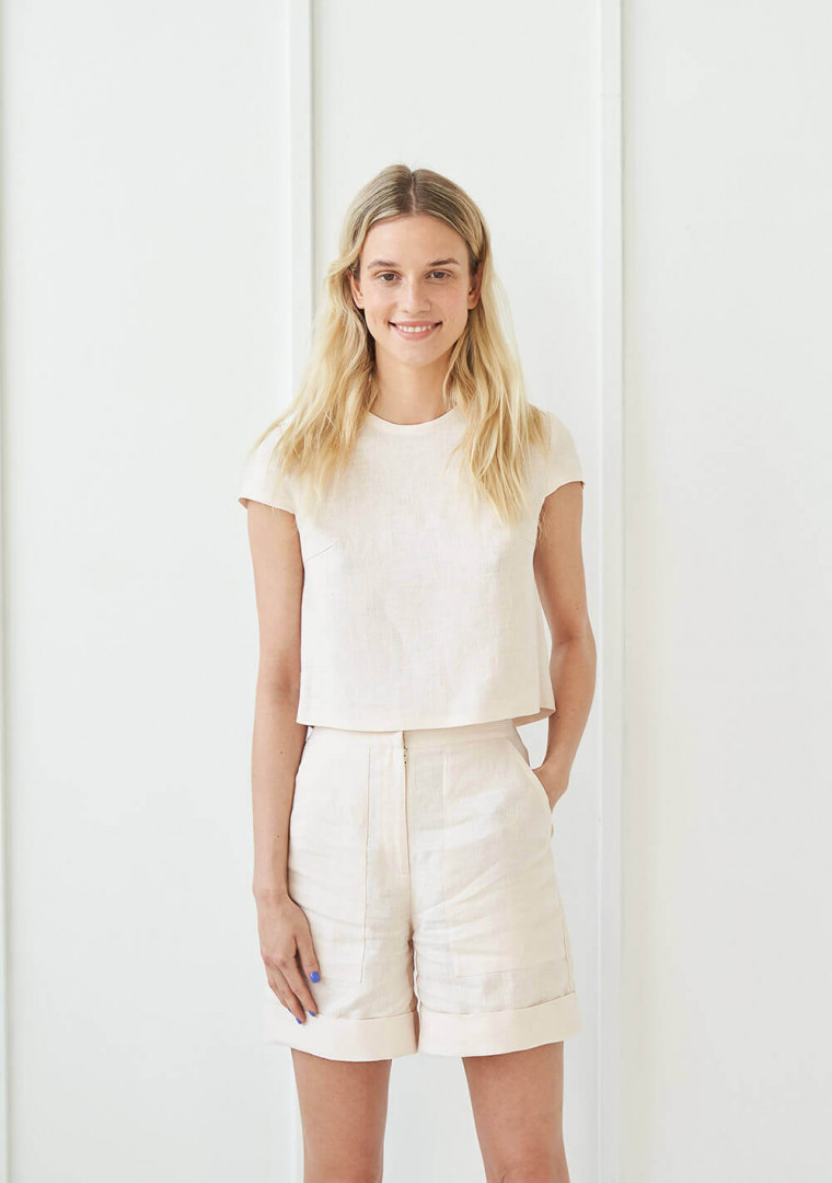 High waisted linen shorts Aspen