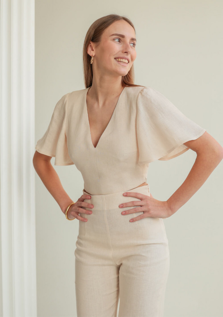 Linen bridesmaid blouse Halley