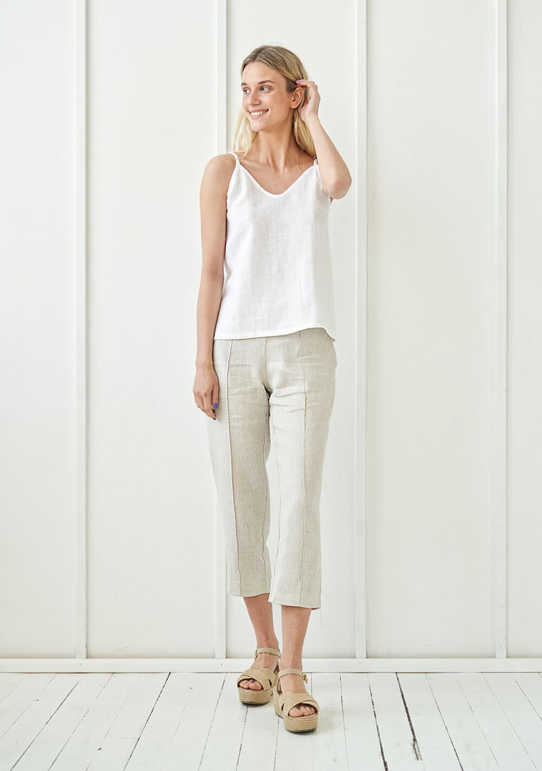 Linen spaghetti strap top Ivy