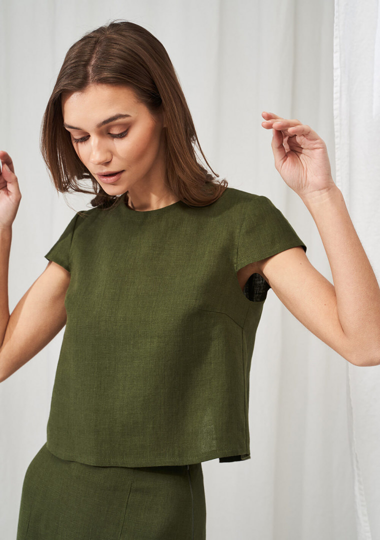Linen crop top Amelia