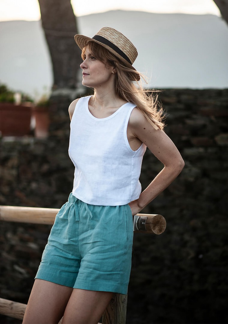 Linen crop top Leigh