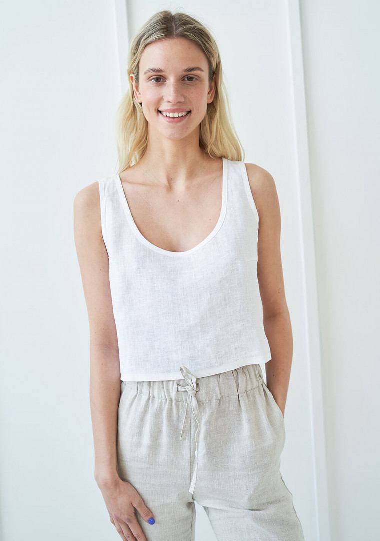 Linen crop top Stella