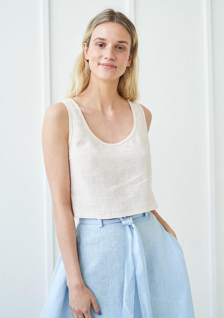 Linen crop top Stella