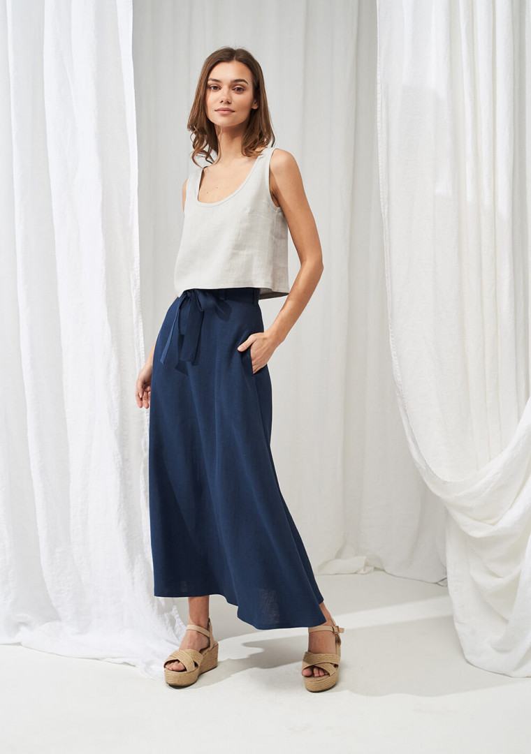 Linen crop top Stella