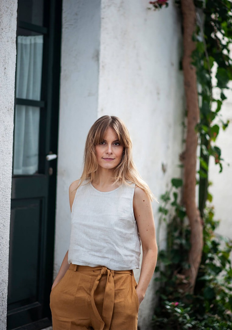 Linen crop top Leigh