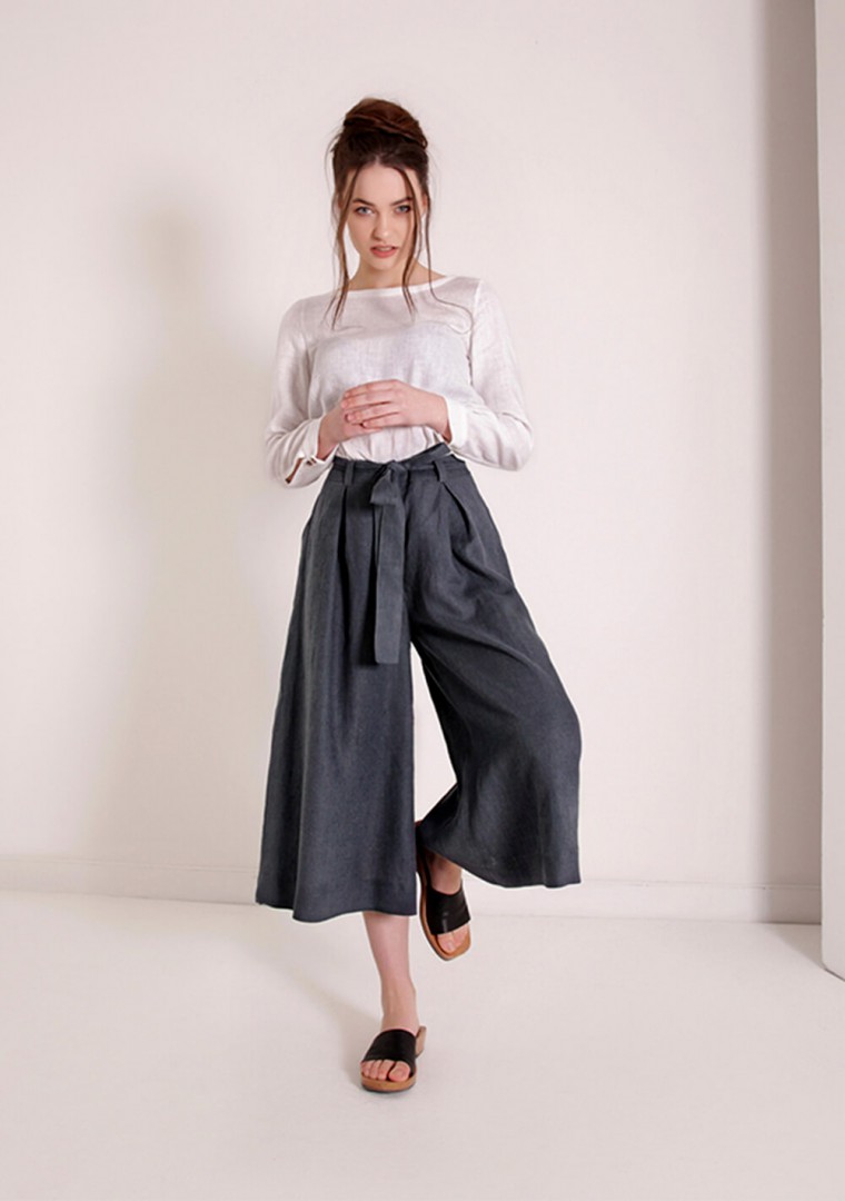 Linen culotte pants Ruth