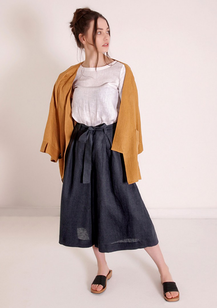 Linen culotte pants Ruth