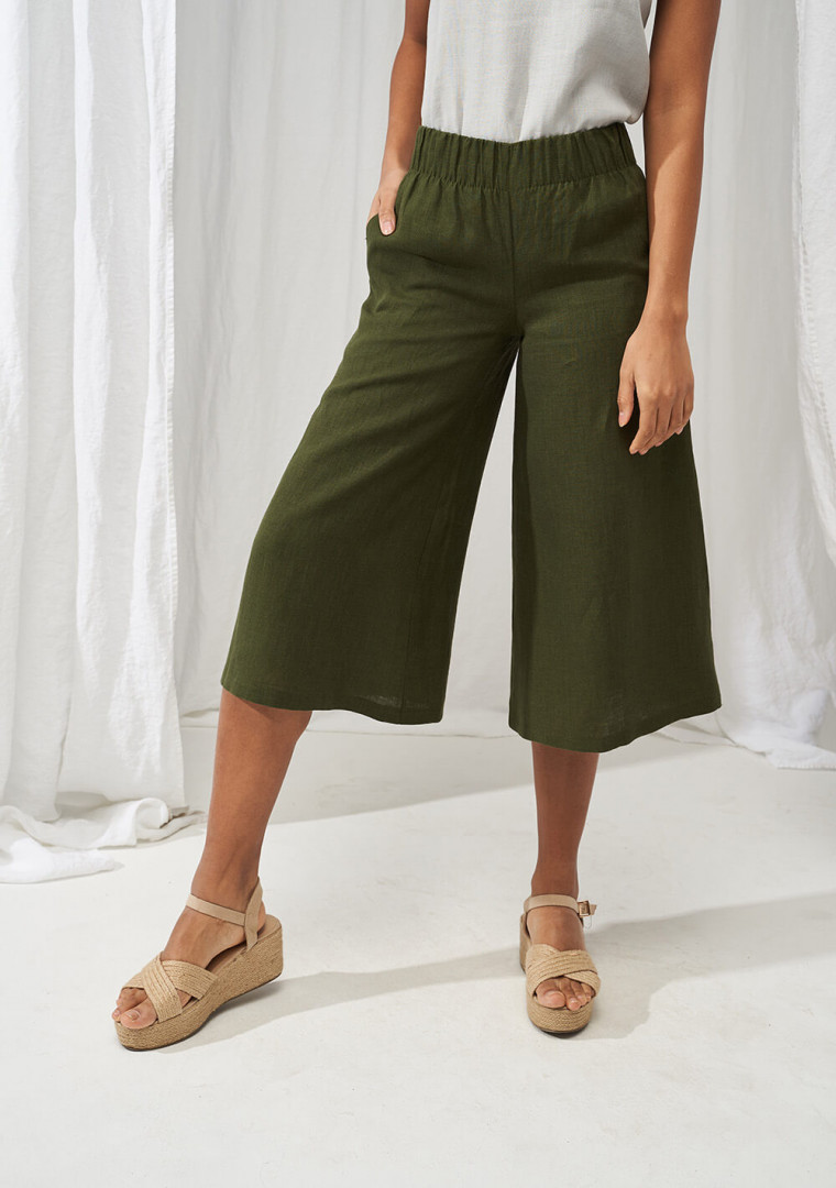 Linen culotte pants Sienna