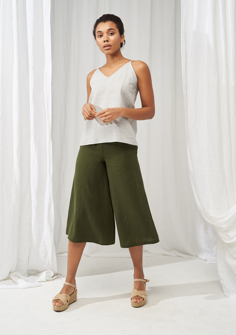 Linen culotte pants Sienna