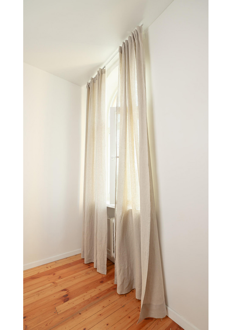 Linen curtain panel set in Natural