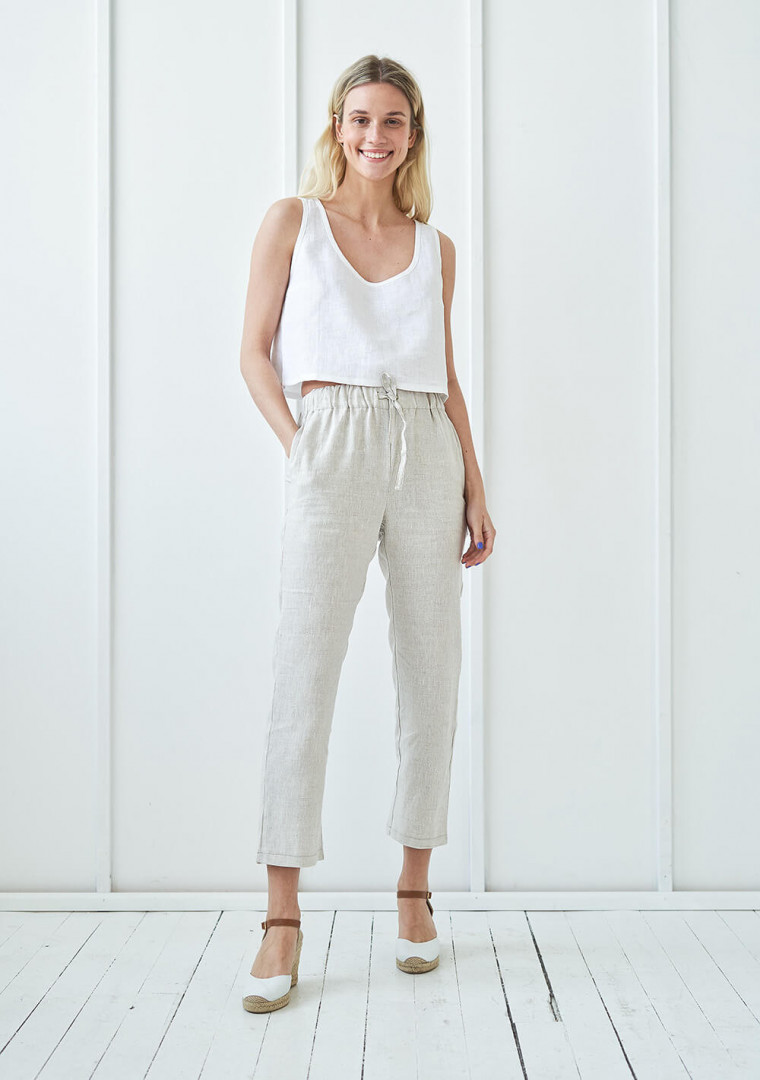 Linen drawstring pants Kaia
