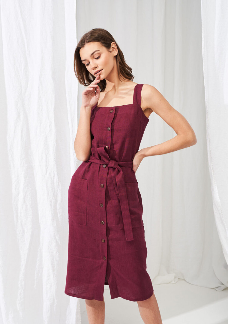 Linen button down dress Ava