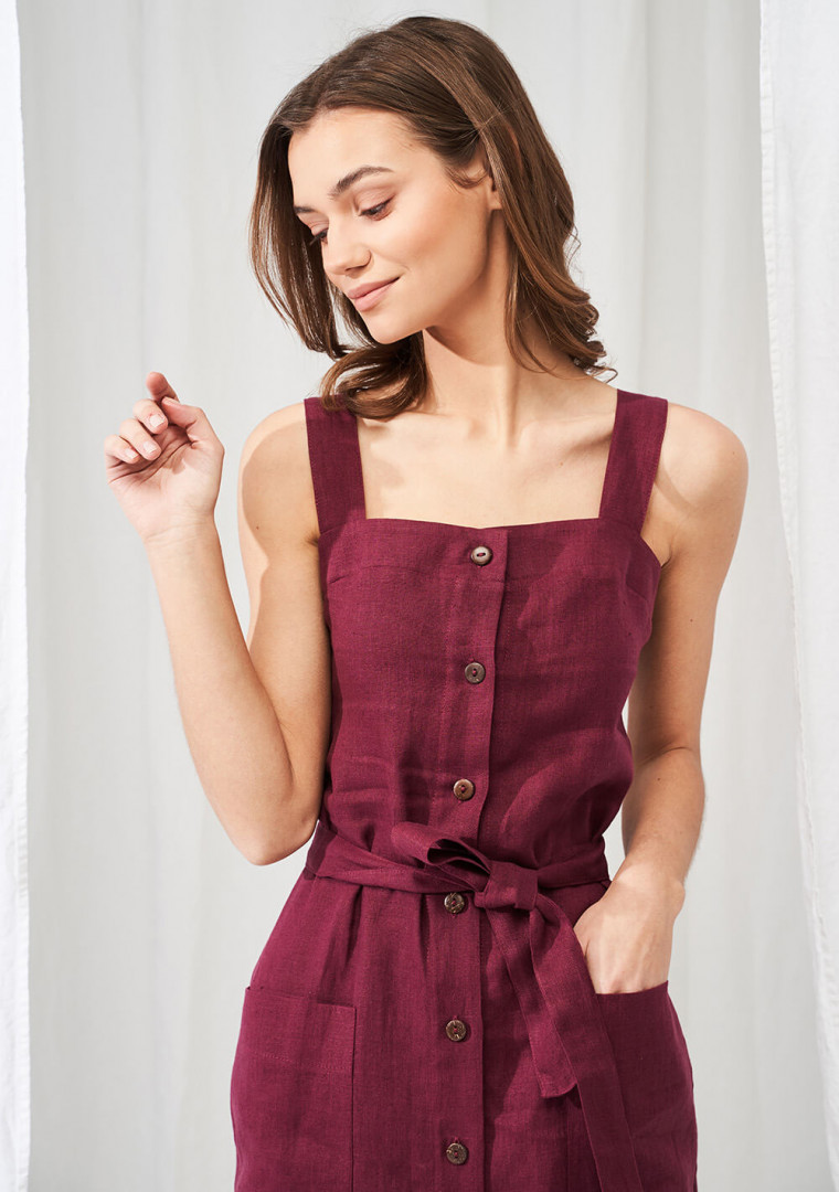 Linen button down dress Ava