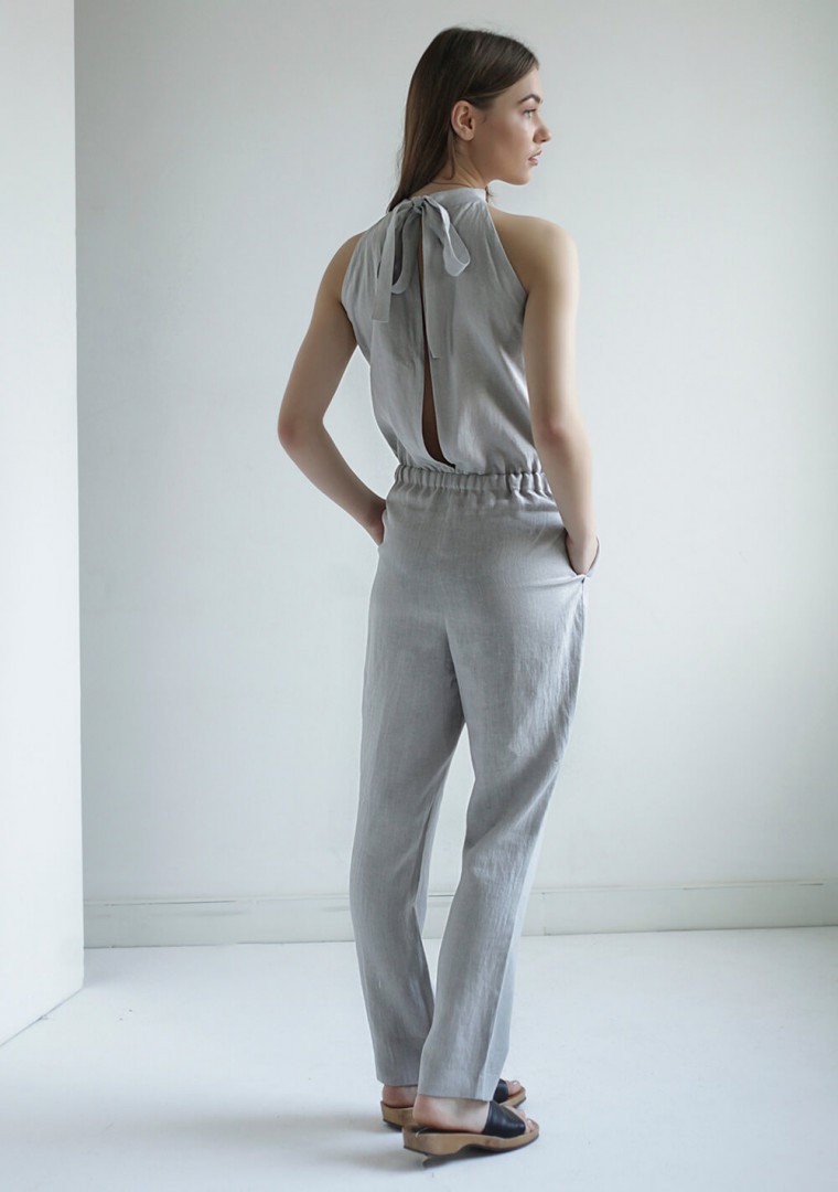 Linen high neck jumpsuit Mila