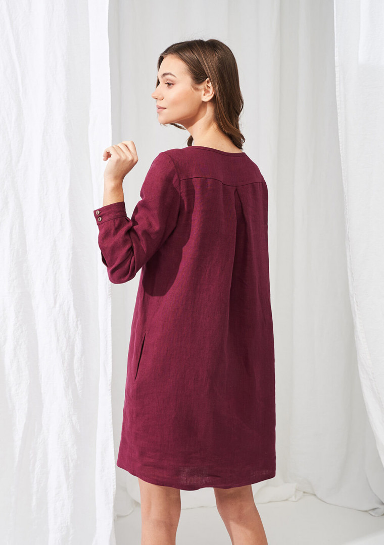 Linen mini shirt dress Daisy