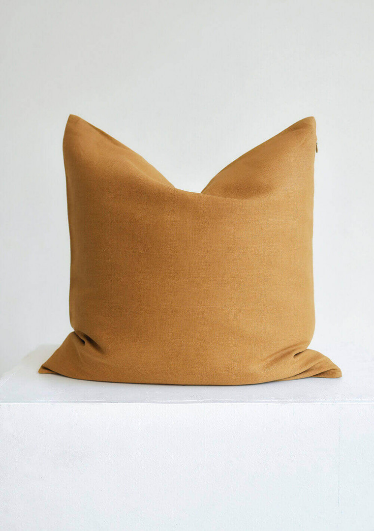 Linen pillowcase in Mustard