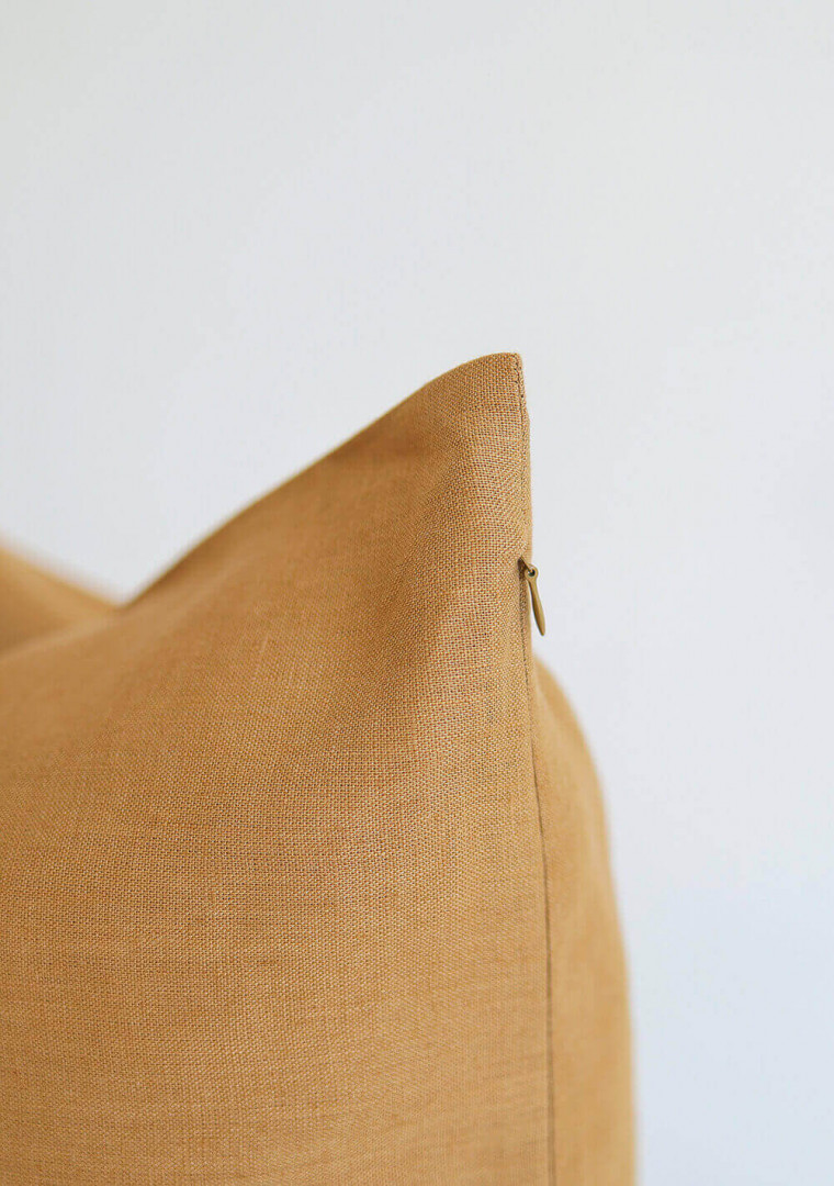 Linen pillowcase in Mustard Linen pillowcase in Mustard