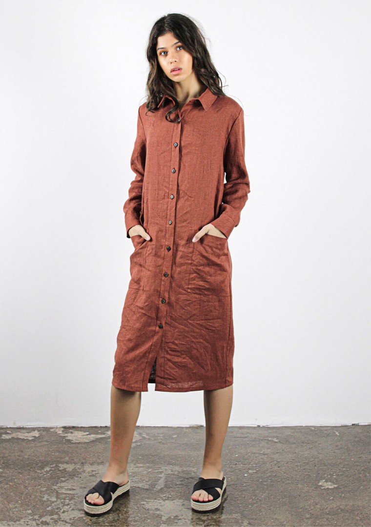 Linen shirt dress April