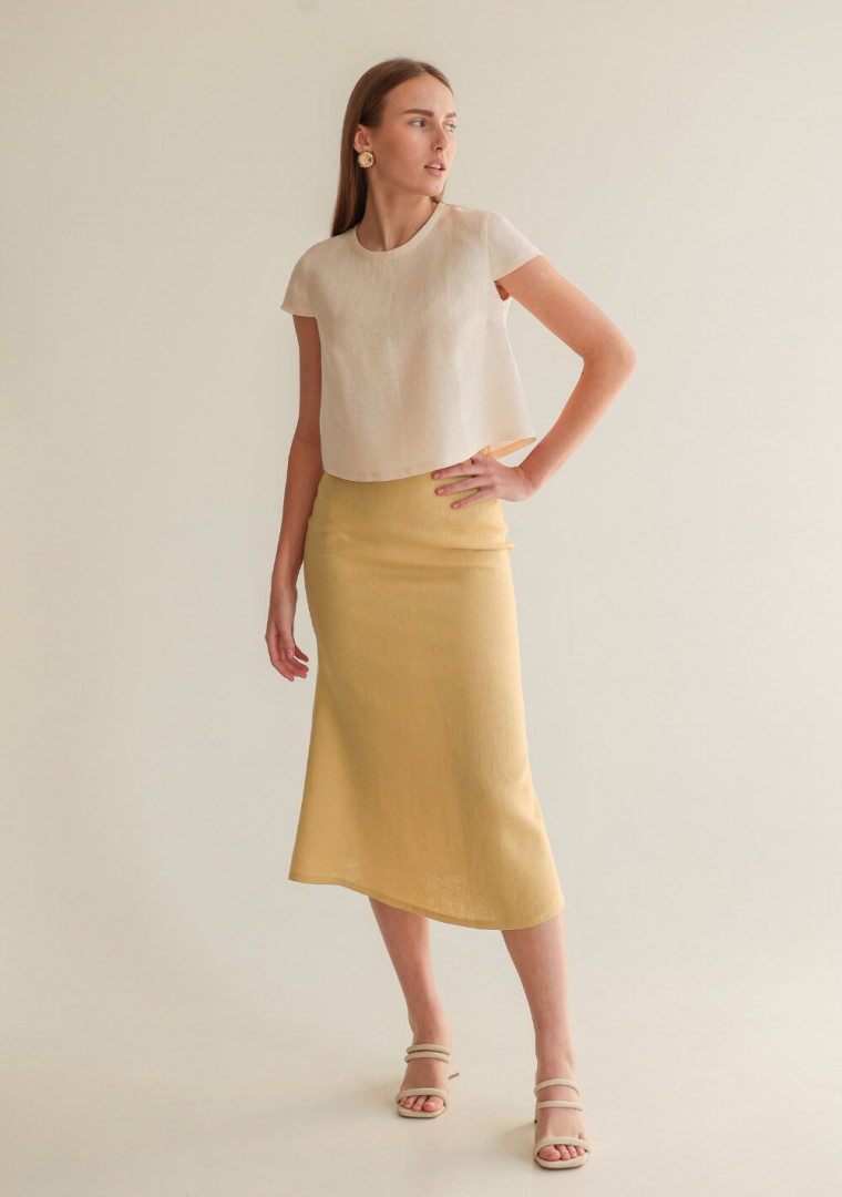 Linen short sleeve blouse Amelia