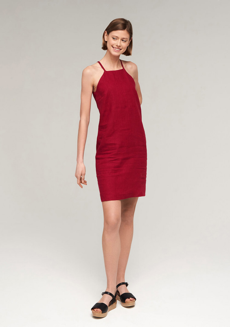 Linen strap mini dress Mia