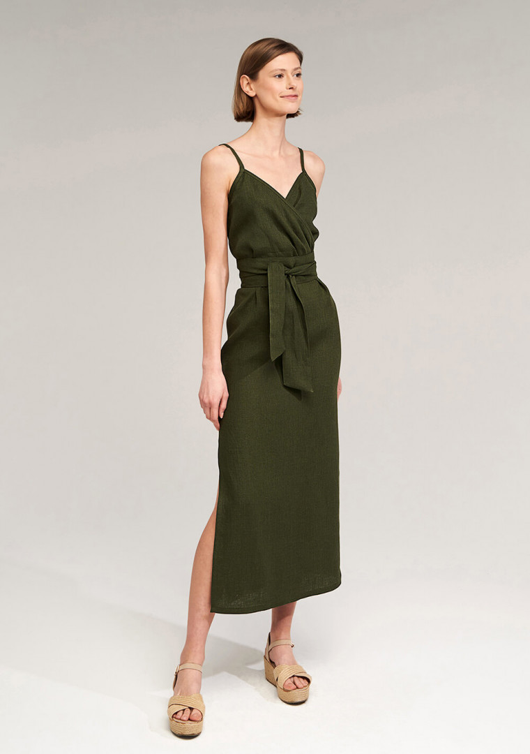 Linen strap midi dress Melody
