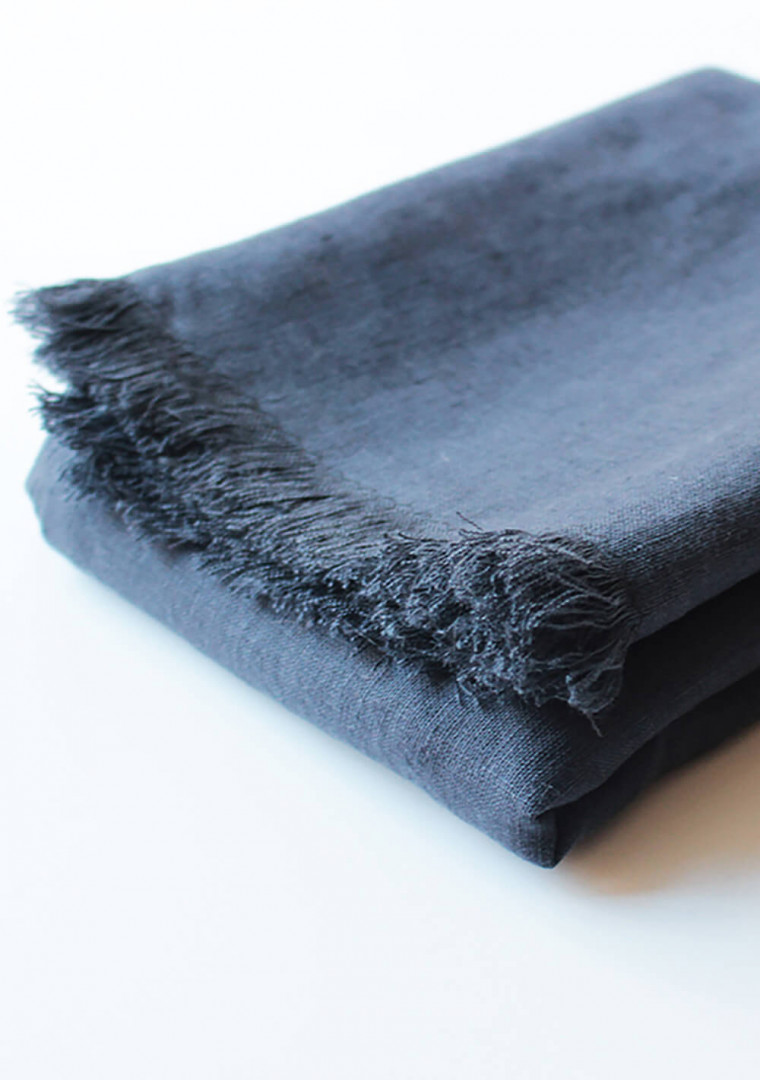 Linen throw blanket