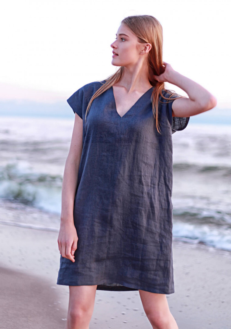 Mini linen tunic dress Kimberly