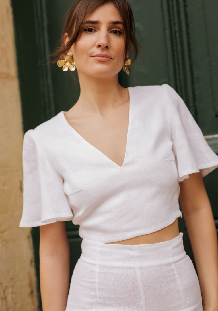Linen wedding top Halley