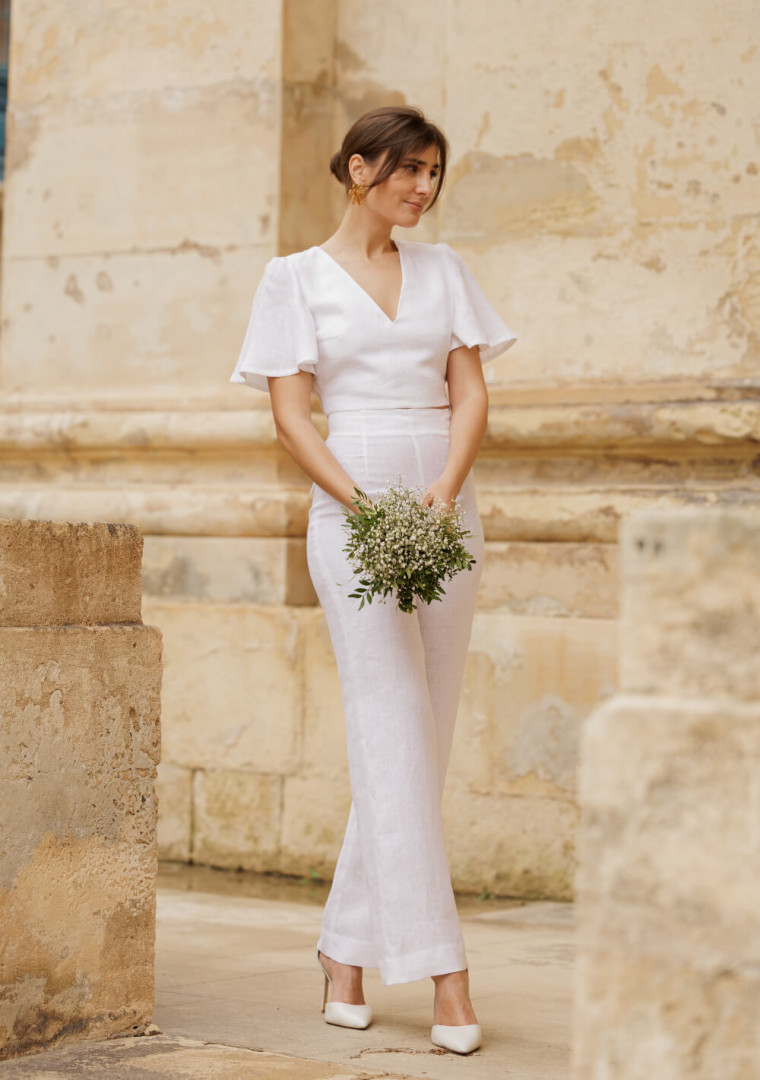 Linen wedding top Halley