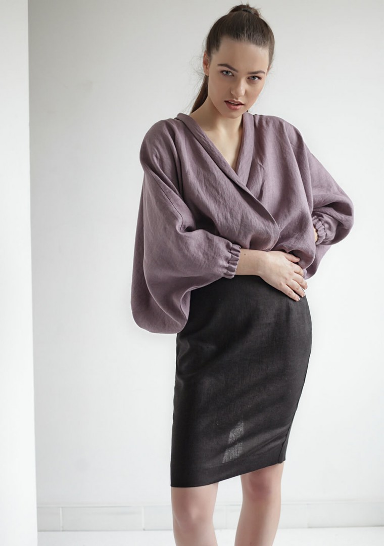 Linen wrap blouse Gloria