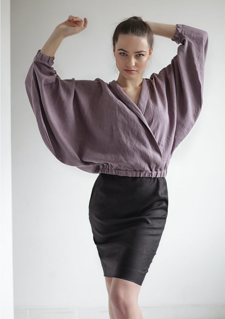 Linen wrap blouse Gloria