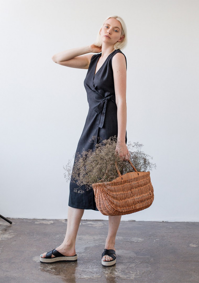 Linen wrap dress Lydia