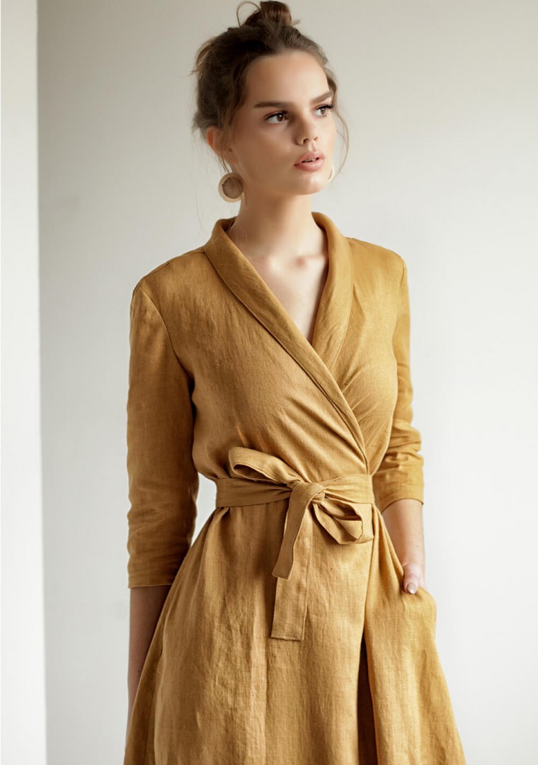Linen wrap dress Marlena Linen wrap dress Marlena