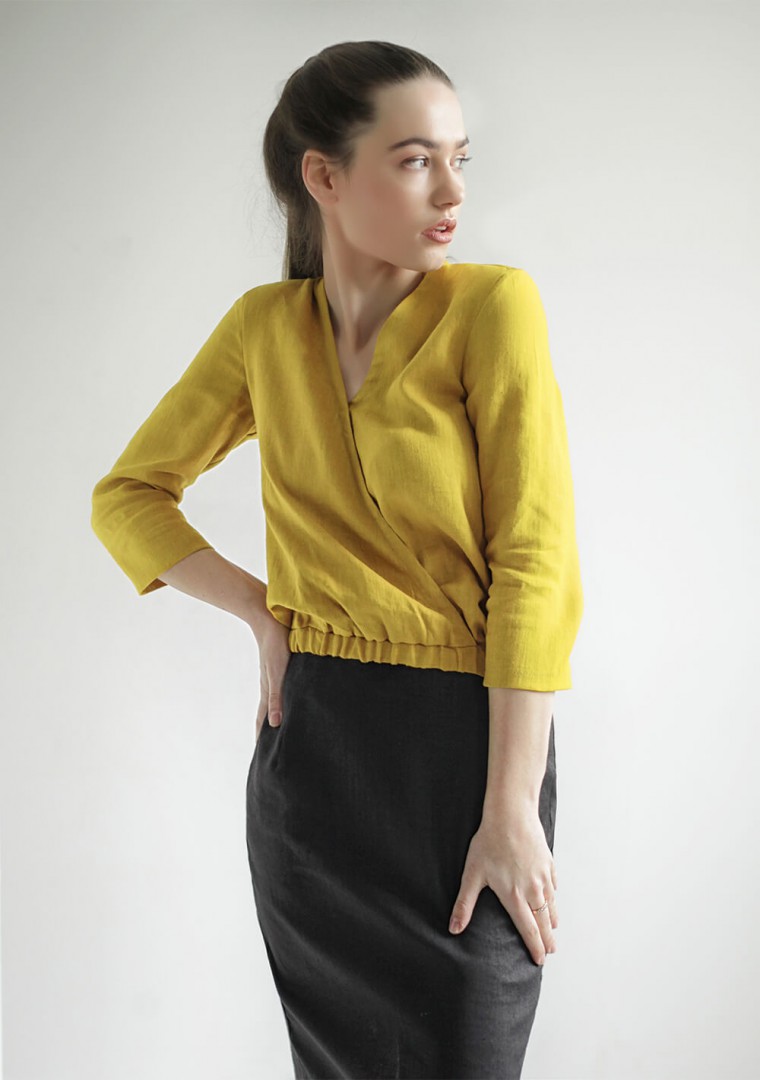 Linen wrap top Acacia