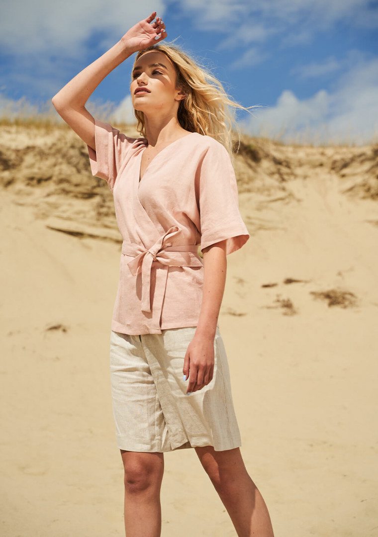 Linen wrap top Denise