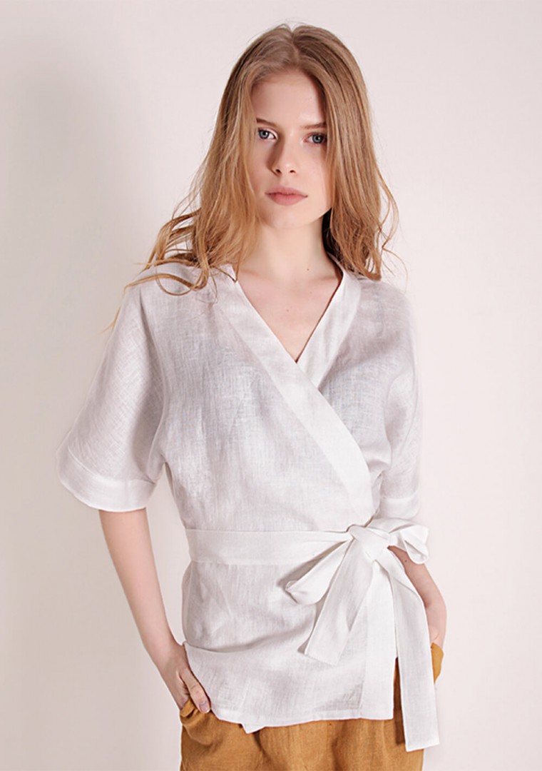 Linen wrap top Denise
