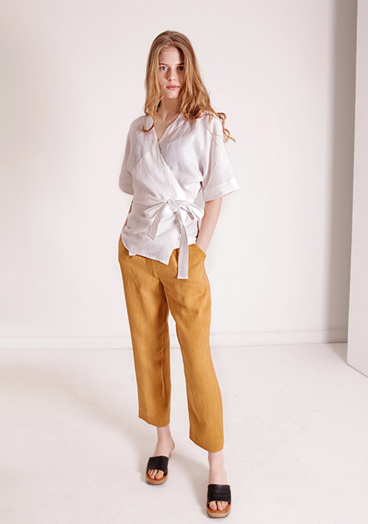 Linen wrap top Denise