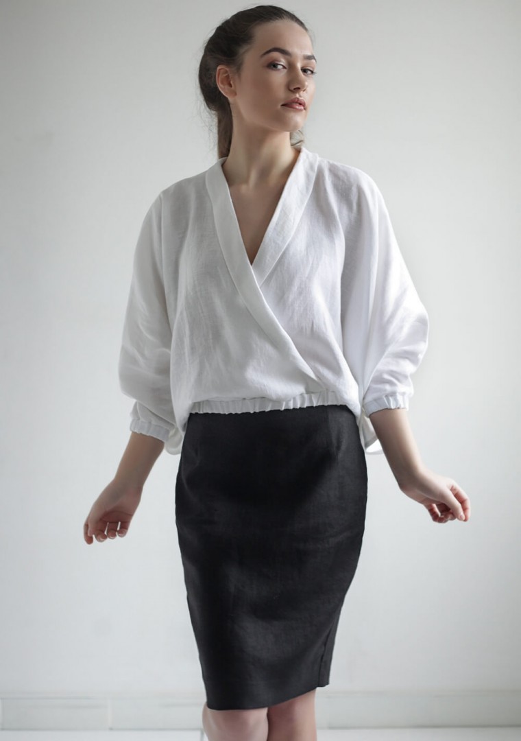 Linen wrap top Gloria