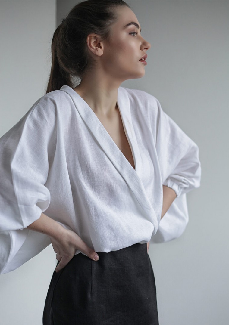 Linen wrap top Gloria