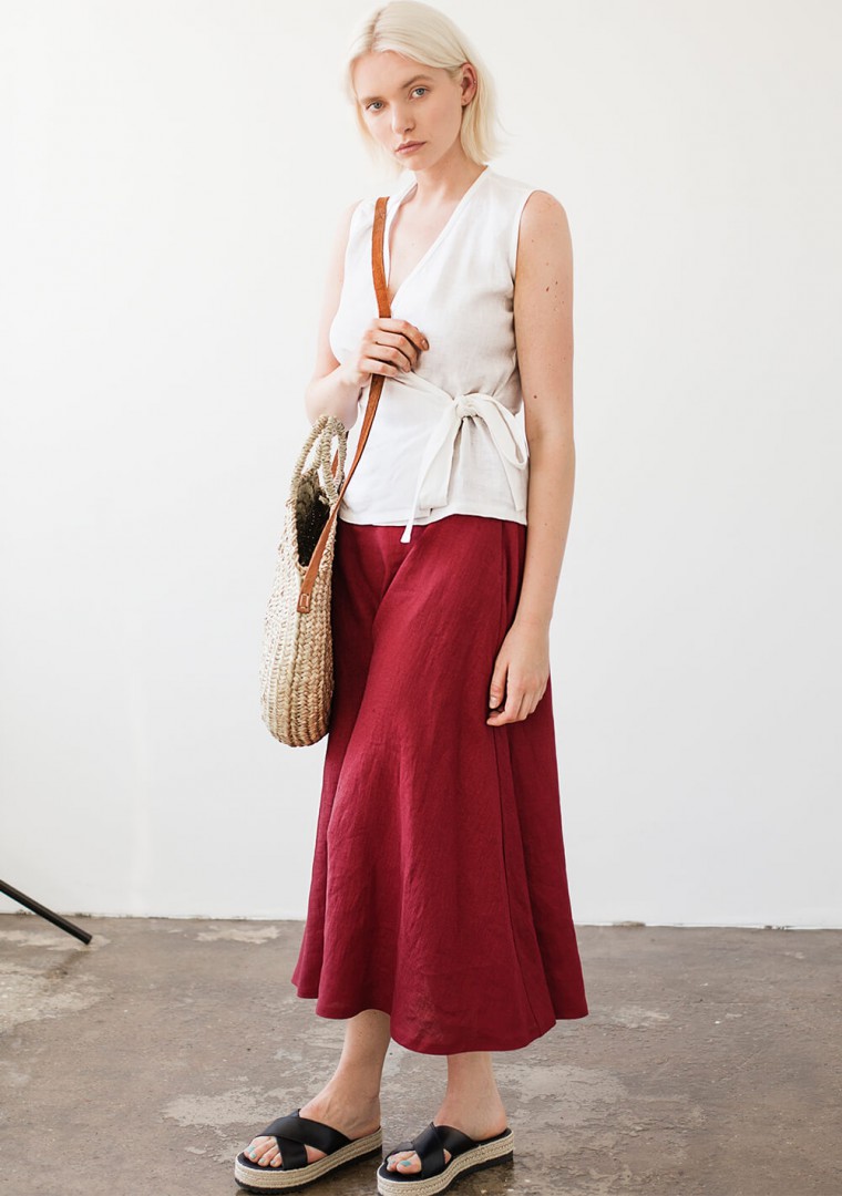Linen wrap top Lydia