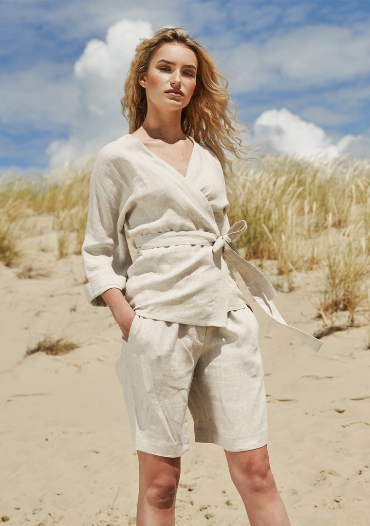 Linen wrap top Roma