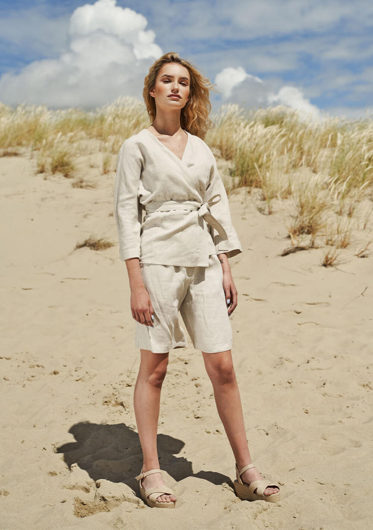 Linen wrap top Roma