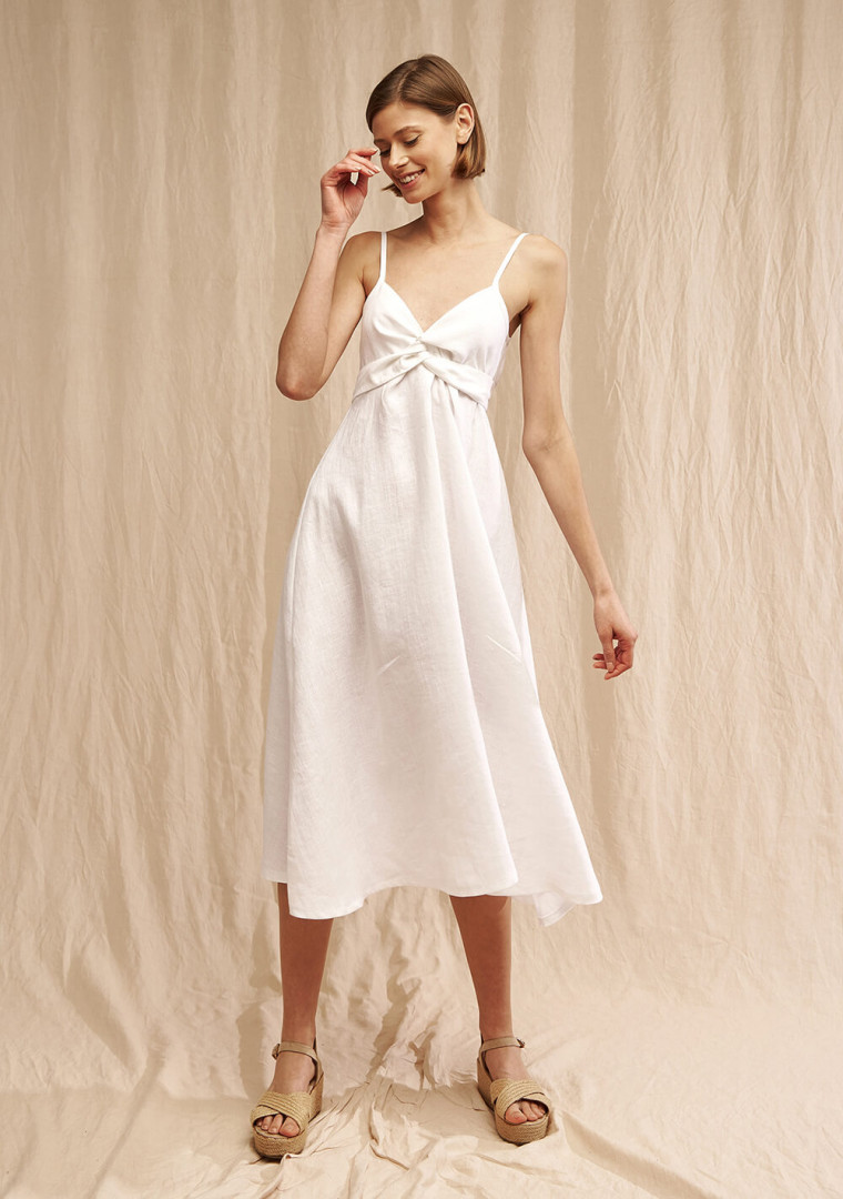 Long linen strap dress Arielle
