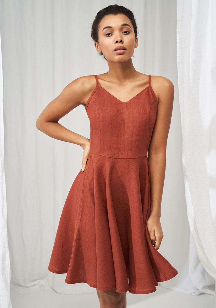 Midi linen circle dress Odessa