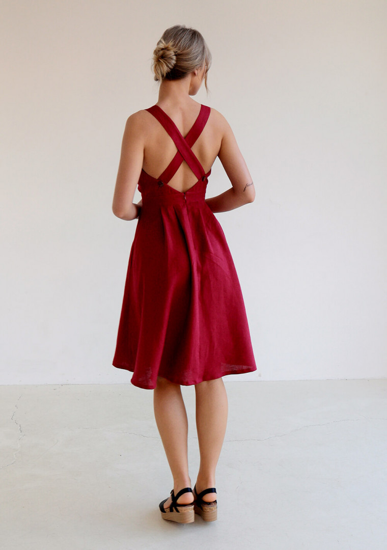 Open back linen dress Paula