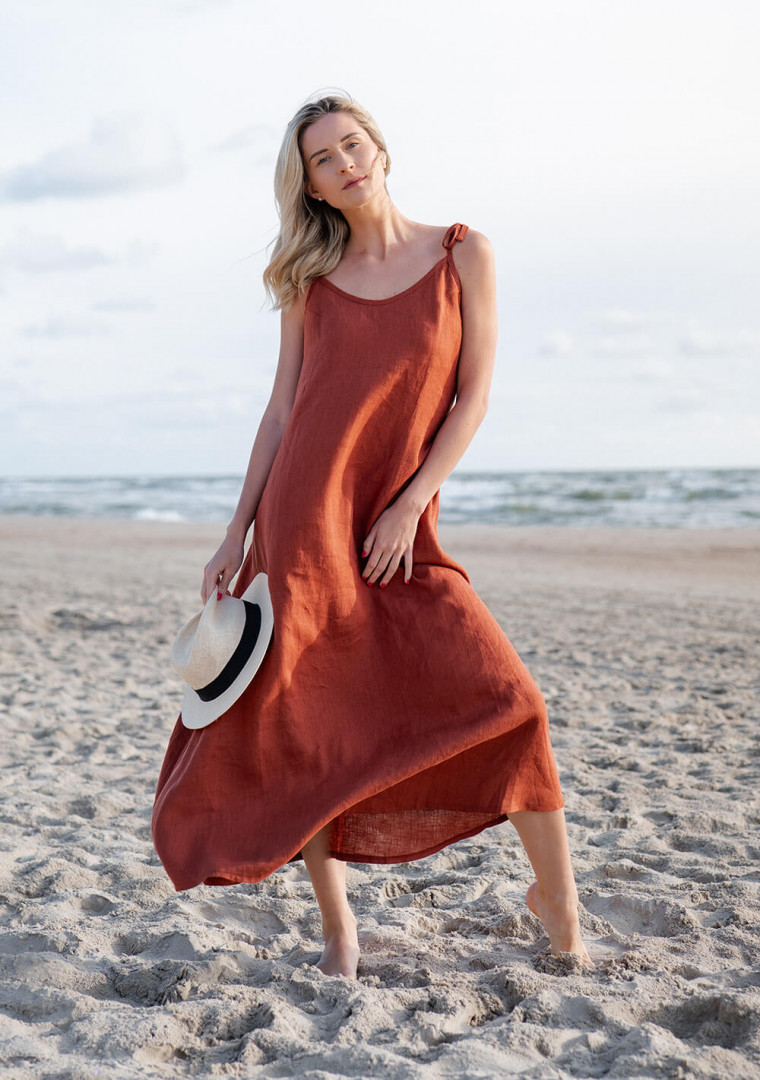 Open back linen maxi dress Winona